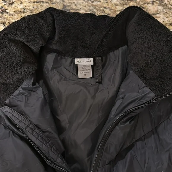Champion Black Puffer Vest; Zipperr Pockets, S Med, EUC - Picture 2 of 6